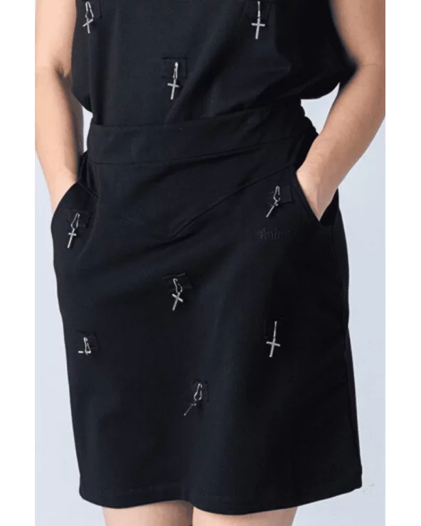 Falda Sor Juana Cruces Negra detalle Animosa Esenziashopping Zaragoza