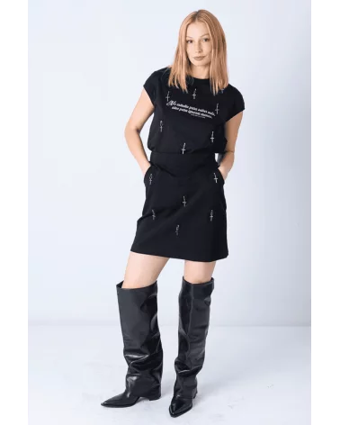 Falda Sor Juana Cruces Negra total look Animosa Esenziashopping Zaragoza