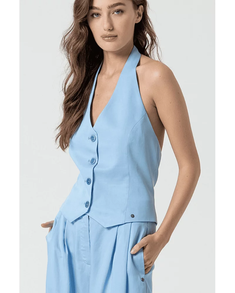 Chaleco Halter Azul Surkana Esenziashopping Zaragoza