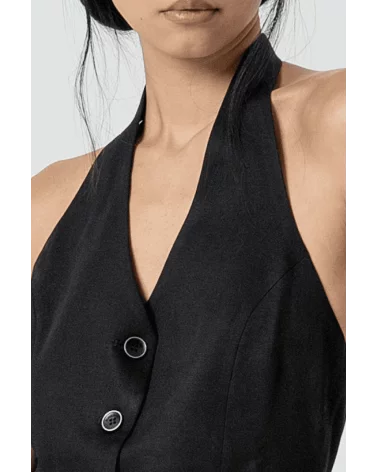 Chaleco Halter Negro Surkana detalle Esenziashopping Zaragoza