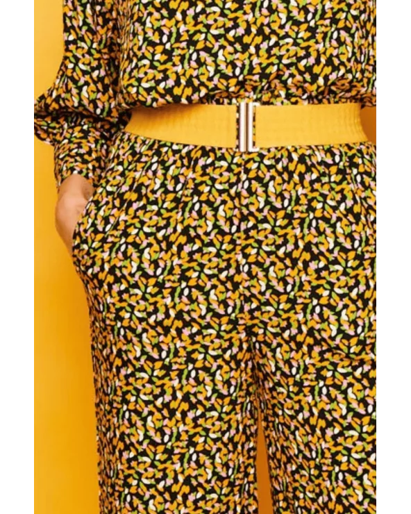 Pantalón Conil Estampado Negro Smile detalle Esenziashopping Zaragoza