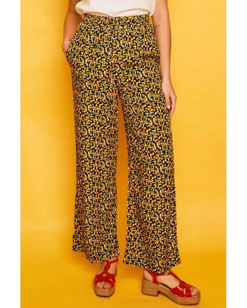 Pantalón Conil Estampado Negro Smile Esenziashopping Zaragoza Pantalón Conil Estampado Negro Smile Esenziashopping Zaragoza