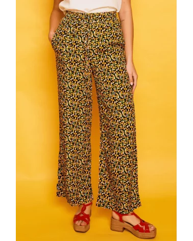 Pantalón Conil Estampado Negro Smile Esenziashopping Zaragoza