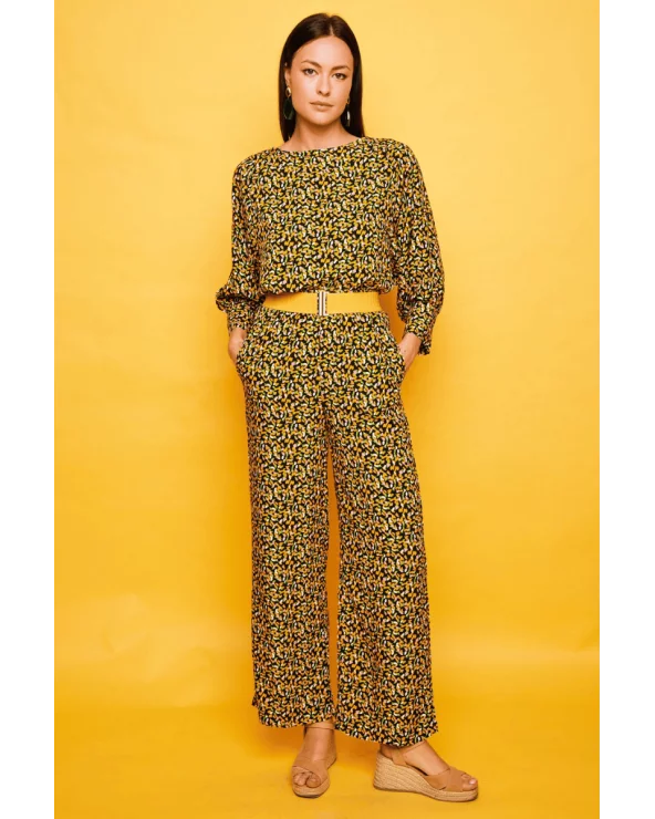 Pantalón Conil Estampado Negro Smile total look Esenziashopping Zaragoza