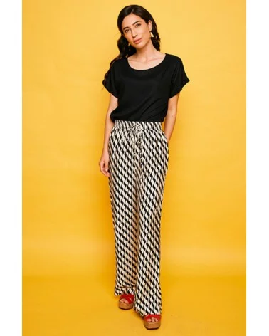 Pantalón Conil Cinta Negra Smile total look Esenziashopping Zaragoza