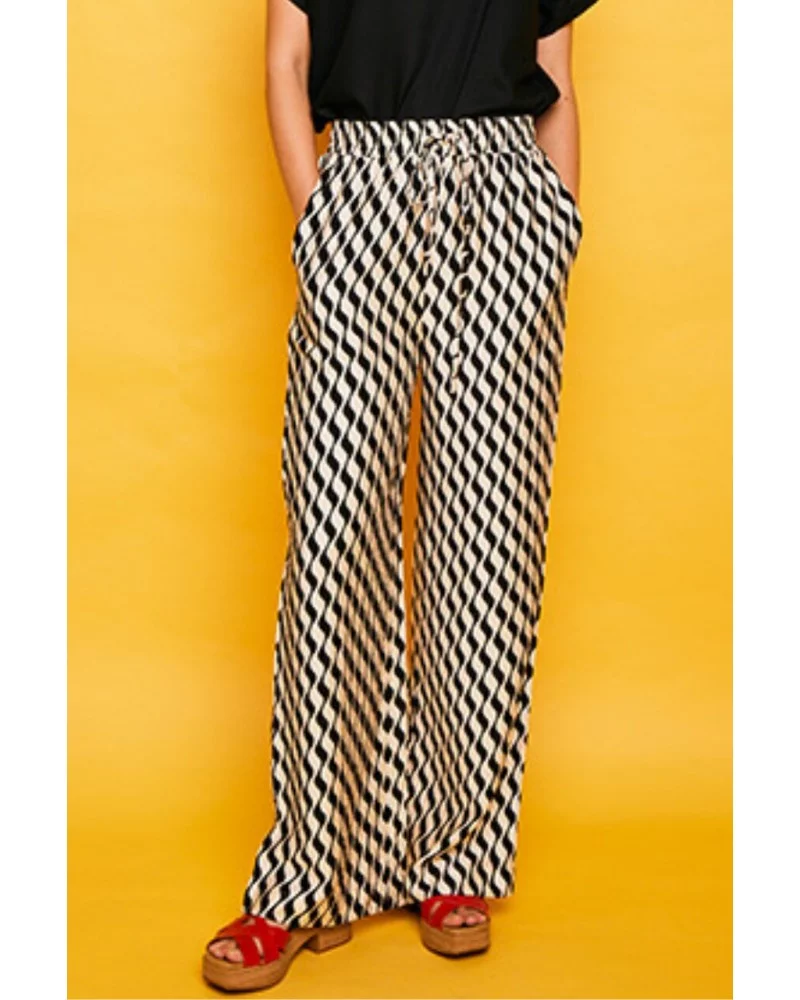 Pantalón Conil Cinta Negra Smile Esenziashopping Zaragoza