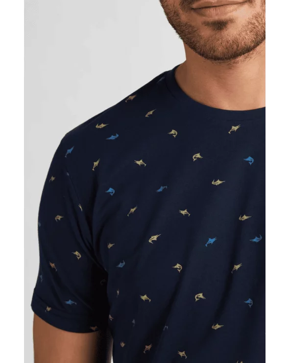 Camiseta Estampado Pez Azul Marino Petrol detalle Esenziashopping Zaragoza