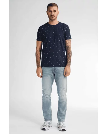 Camiseta Estampado Pez Azul Marino Petrol total look Esenziashopping Zaragoza