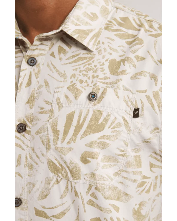 Camisa Botánica Crudo Petrol detalle Esenziashopping Zaragoza