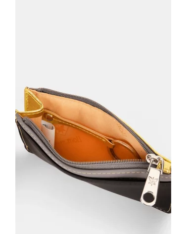 Cartera Metalizada Amarilla Pepe Moll interior Esenziashopping Zaragoza