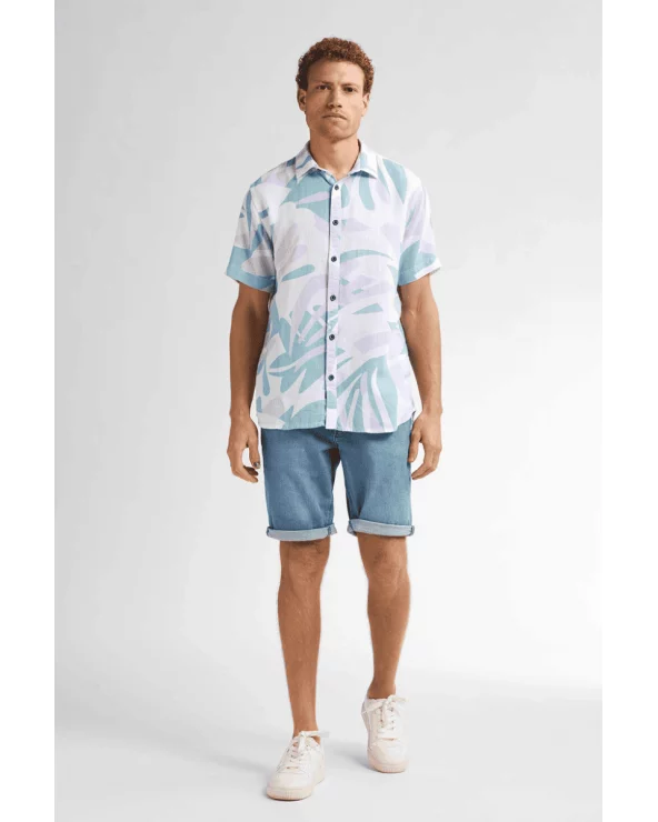 Camisa Estampada Lila Verde Petrol total look Esenziashopping Zaragoza