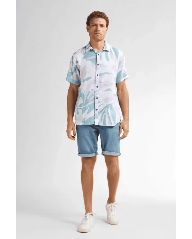 Camisa Estampada Lila Verde Petrol total look Esenziashopping Zaragoza