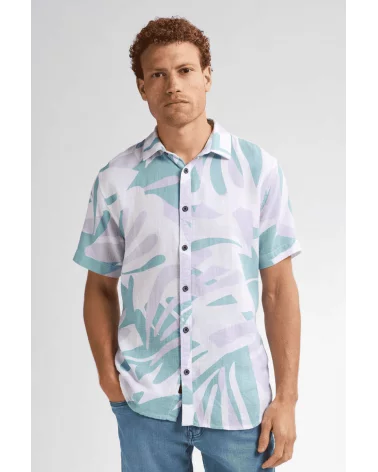 Camisa Estampada Lila Verde Petrol Esenziashopping Zaragoza