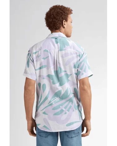 Camisa Estampada Lila Verde Petrol espalda Esenziashopping Zaragoza