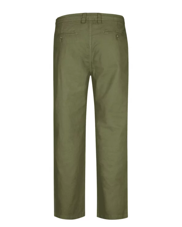Pantalón Lino Verde Kaki espalda Petrol Esenziashopping Zaragoza