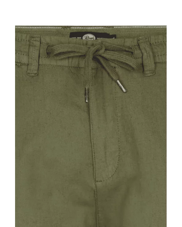 Pantalón Lino Verde Kaki detalle Petrol Esenziashopping Zaragoza