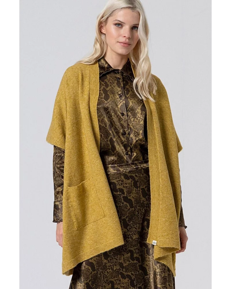 Poncho Tricot Abierto Mostaza Surkana Esenziashopping Zaragoza