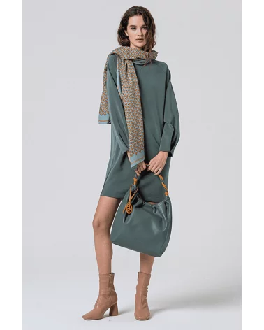 Vestido Manga Ranglán Azul Acero Surkana total look Esenziashopping Zaragoza