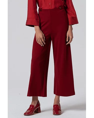 Pantalón Culotte Botones Rojo Inglés Surkana Esenziashopping Zaragoza
