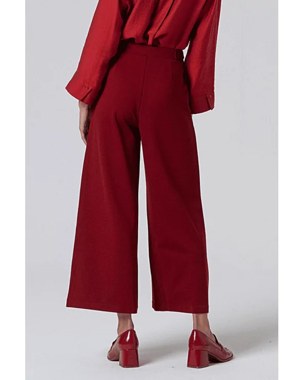 Pantalón Culotte Botones Rojo Inglés Surkana espalda Esenziashopping Zaragoza