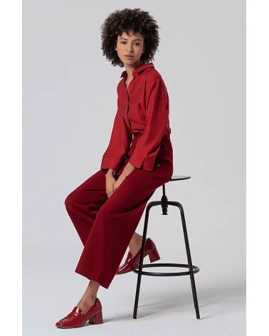 Pantalón Culotte Botones Rojo Inglés Surkana total look Esenziashopping Zaragoza