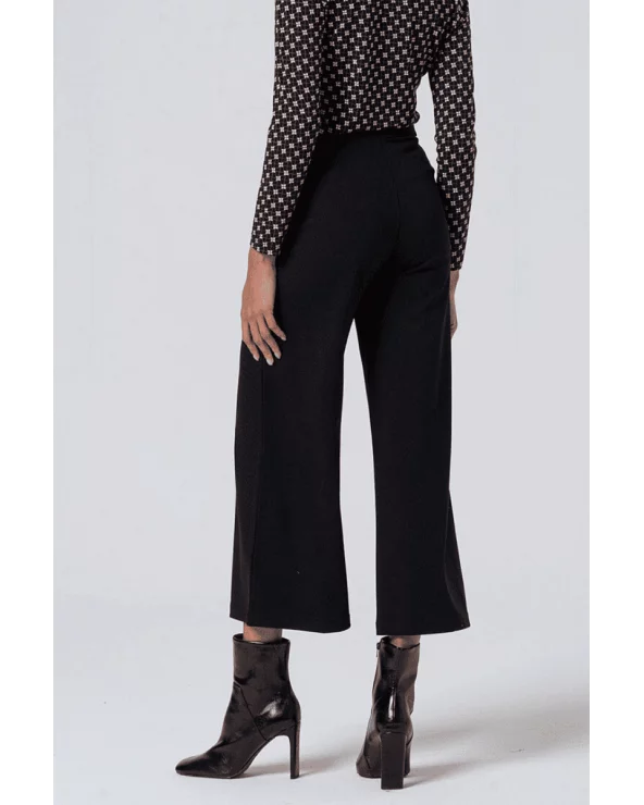 Pantalón Culotte Botones Negro Surkana espalda Esenziashopping Zaragoza