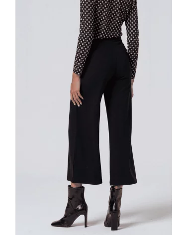 Pantalón Culotte Botones Negro Surkana espalda Esenziashopping Zaragoza
