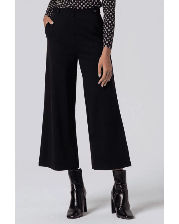 Pantalón Culotte Botones Negro Surkana Esenziashopping Zaragoza
