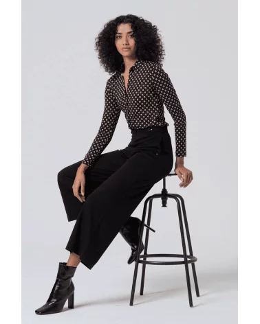 Pantalón Culotte Botones Negro Surkana total look Esenziashopping Zaragoza