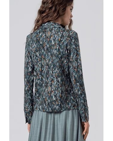 Camisa Estampada Azul Petróleo Surkana espalda Esenziashopping Zaragoza