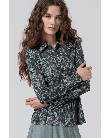 Camisa Estampada Azul Petróleo Surkana Esenziashopping Zaragoza