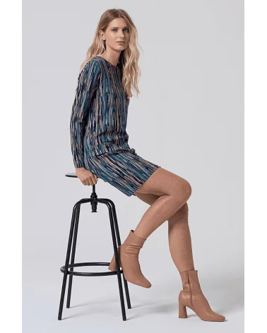 Vestido Corto Estampado Azul Acero Surkana Esenziashopping Zaragoza