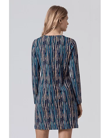 Vestido Corto Estampado Azul Acero Surkana espalda Esenziashopping Zaragoza