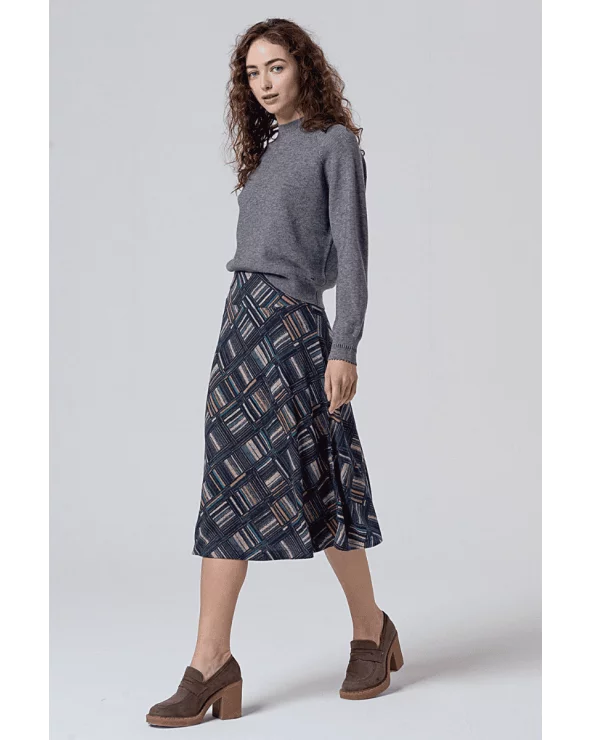 Falda Vuelo Estampado Azul Surkana total look Esenzishopping Zaragoza