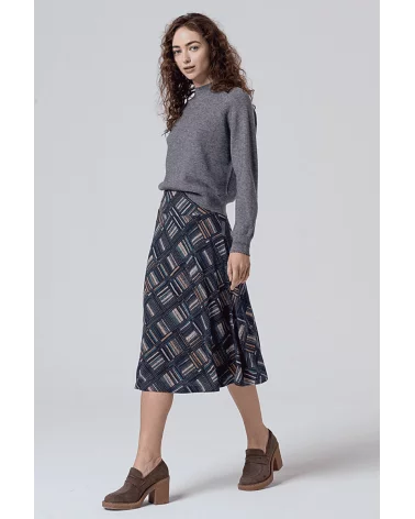 Falda Vuelo Estampado Azul Surkana total look Esenzishopping Zaragoza