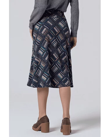 Falda Vuelo Estampado Azul Surkana espalda Esenzishopping Zaragoza