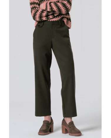 Pantalón Recto Sastre Kaki Oscuro Surkana Esenziashopping Zaragoza