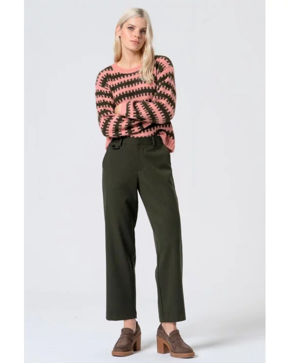 Pantalón Recto Sastre Kaki Oscuro Surkana total look Esenziashopping Zaragoza