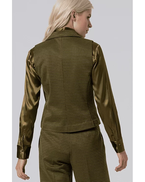 Chaleco Pata de Gallo Verde Kaki Surkana espalda Esenziashopping Zaragoza