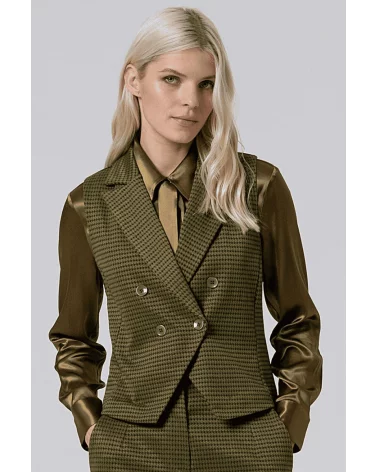 Chaleco Pata de Gallo Verde Kaki Surkana Esenziashopping Zaragoza