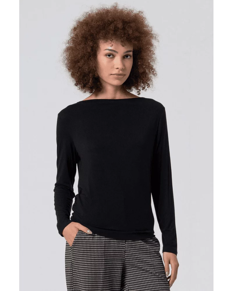 Camiseta Escote Barco Negra Surkana Esenziashopping Zaragoza