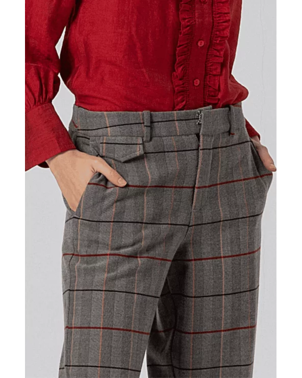Pantalón Recto Cuadros Surkana detalle Esenziashopping Zaragoza