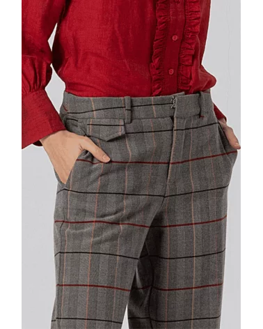 Pantalón Recto Cuadros Surkana detalle Esenziashopping Zaragoza