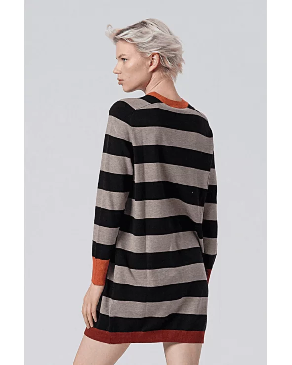 Vestido Corto Rayas Contraste Negro Surkana espalda Esenziashopping Zaragoza