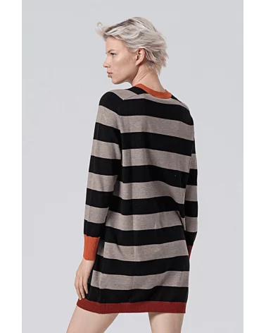 Vestido Corto Rayas Contraste Negro Surkana espalda Esenziashopping Zaragoza