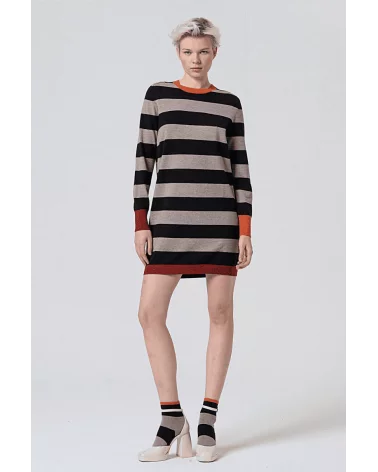 Vestido Corto Rayas Contraste Negro Surkana Esenziashopping Zaragoza