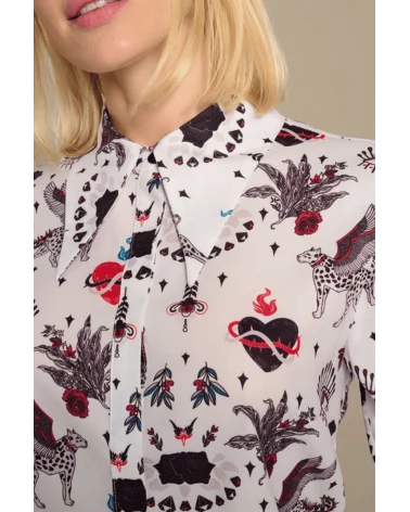 Camisa Mytho White Minueto detalle Esenziashopping Zaragoza