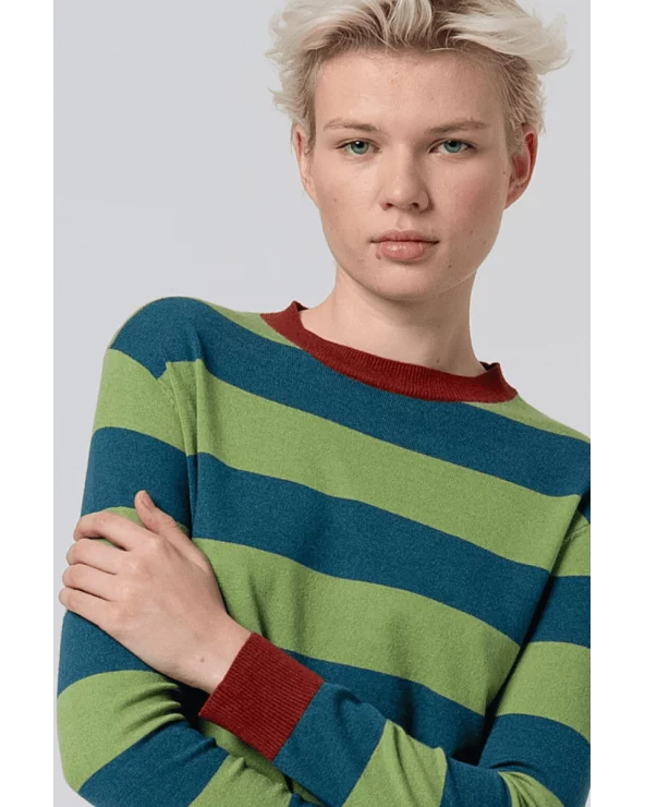 Jersey Rayas Contraste Verde Surkana detalle Esenziashopping Zaragoza