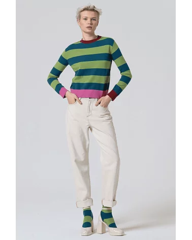 Jersey Rayas Contraste Verde Surkana total look Esenziashopping Zaragoza