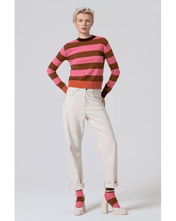 Jersey Rayas Contraste Rosa Surkana total look Esenziashopping Zaragoza